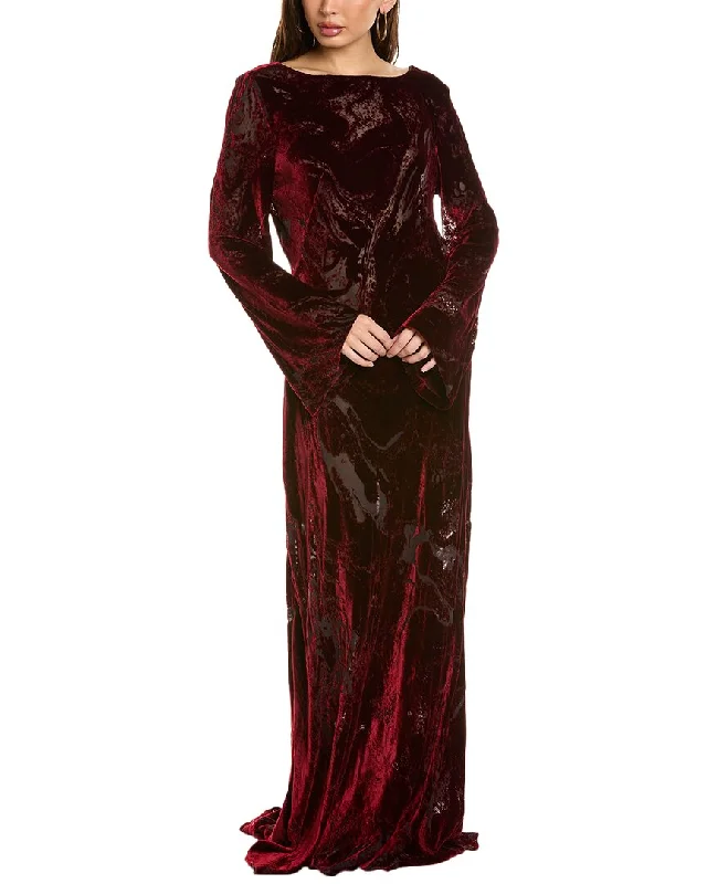 Alberta Ferretti Velvet Burnout Silk-Blend Gown Luxury unclassified dresses