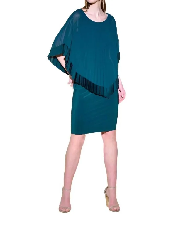 Asymetrical Top Sheath Dress In Alpine Green Breathable unclassified dresses