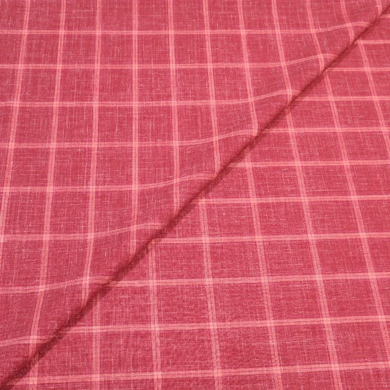 Brick Red Windowpane Wool and Linen Calypso Jacketing Dormeuil Fabric Lightweight unclassified dresses