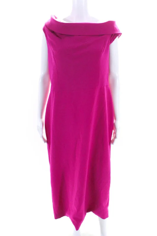 Christian Siriano Womens Fuchsia Drape Dress Pink Elegant evening unclassified dresses