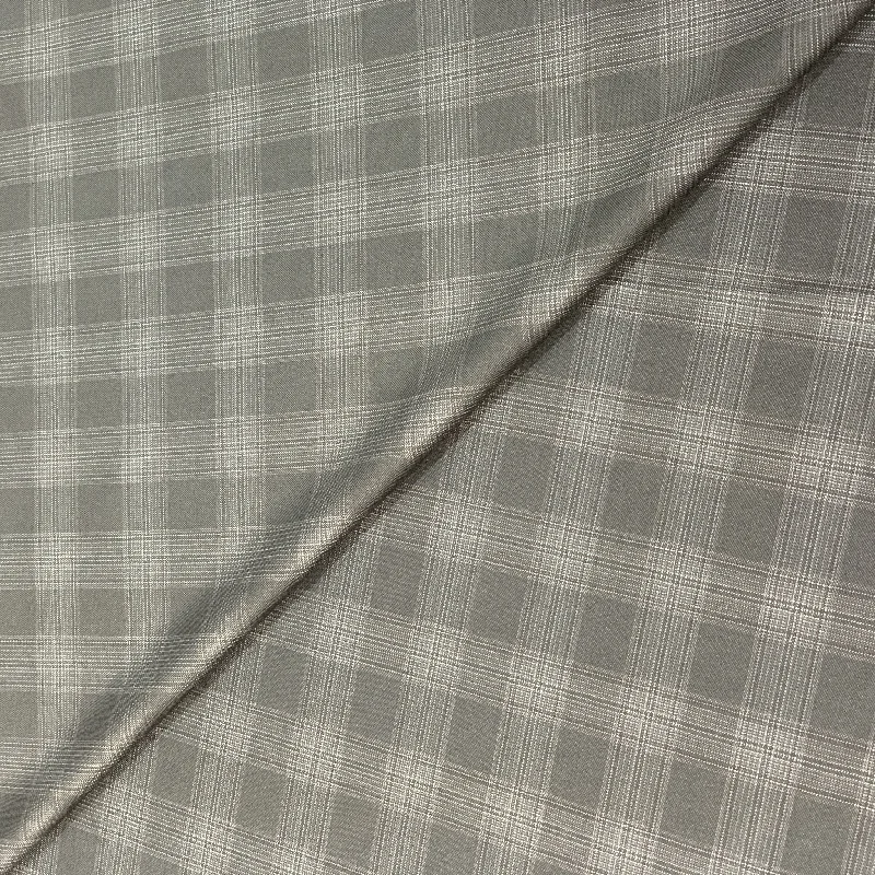 Dark Gray Plaid Dorsilk Wool and Silk Jacketing Dormeuil Fabric Office unclassified dresses