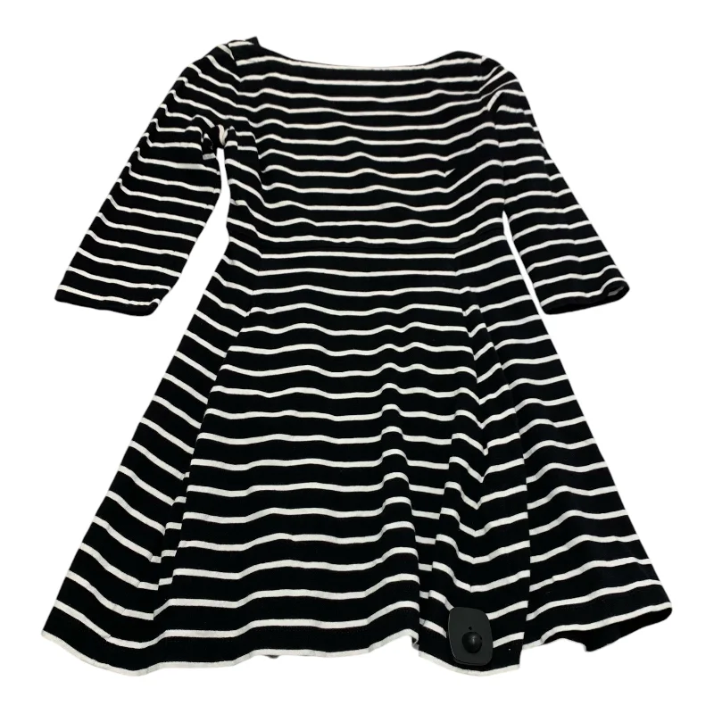 Dress Designer By Kate Spade In Black & White, Size: Xs Striped unclassified dresses