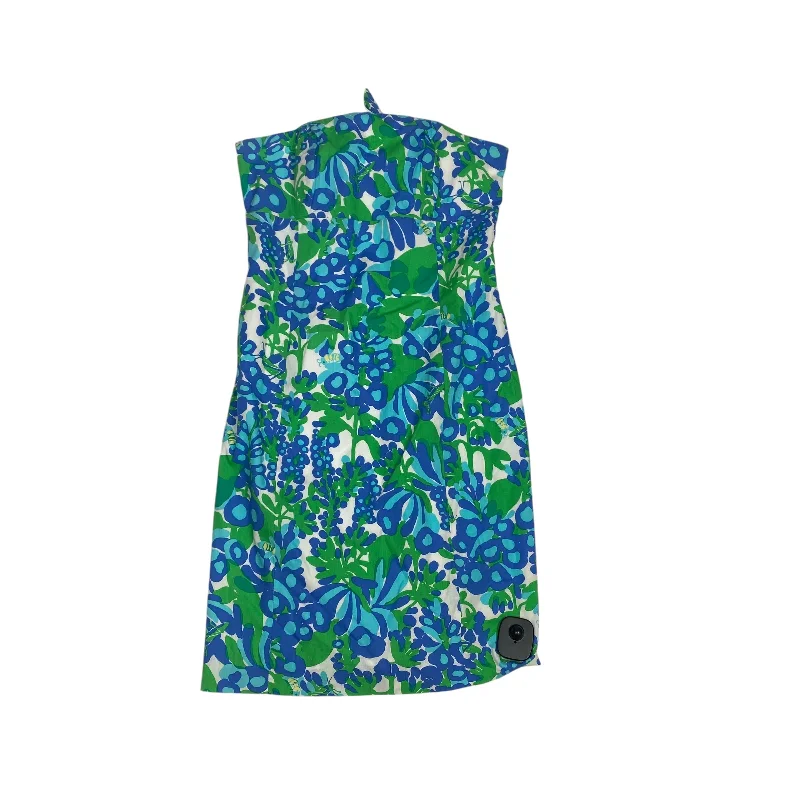 Dress Designer By Lilly Pulitzer In Blue & Green, Size: 0 Vintage unclassified dresses