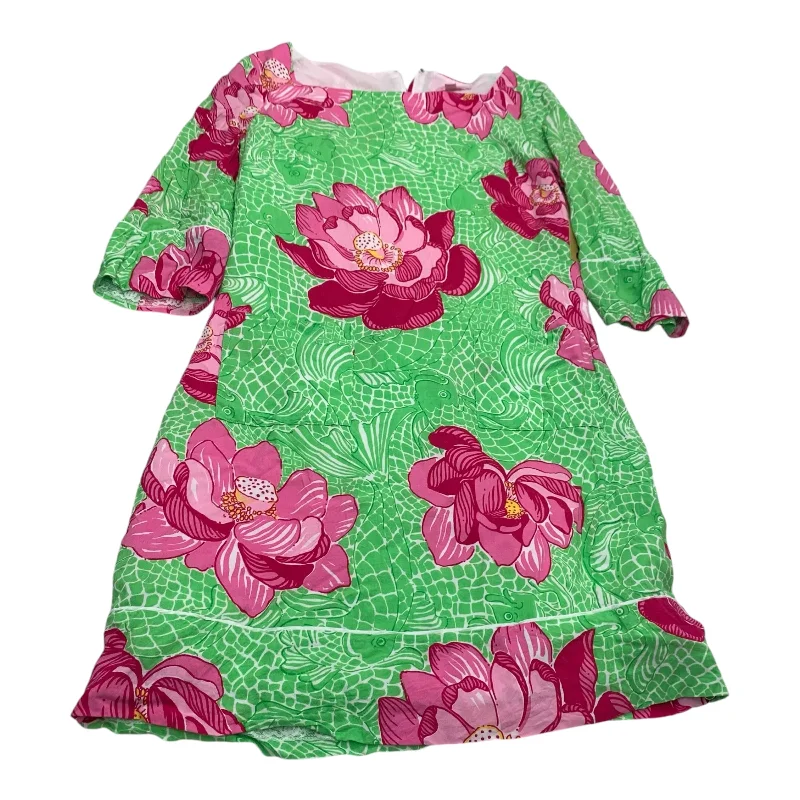 Dress Designer By Lilly Pulitzer In Green & Pink, Size: S Comfortable unclassified dresses