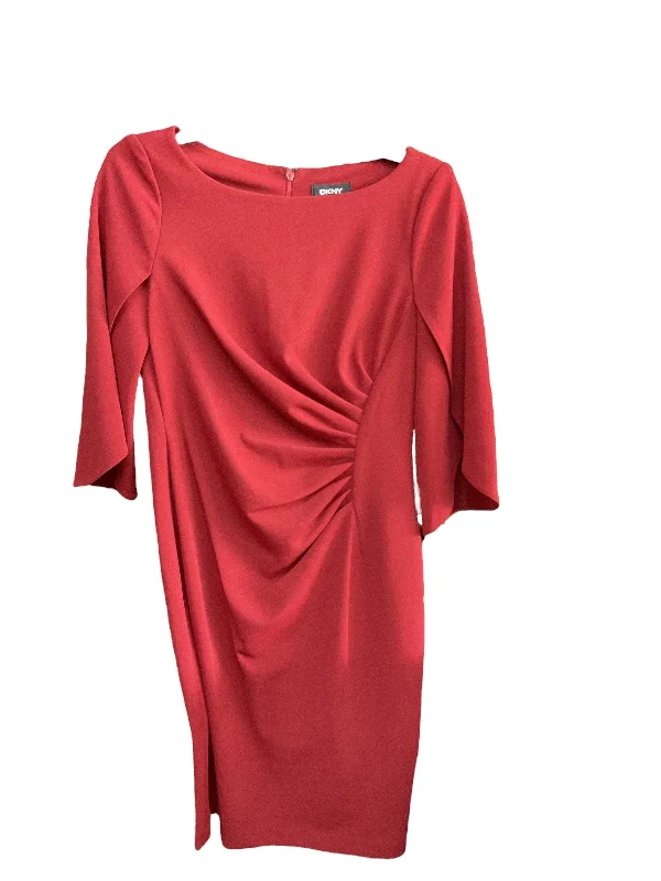 Dress Work By Dkny In Red, Size: 6 Satin unclassified dresses