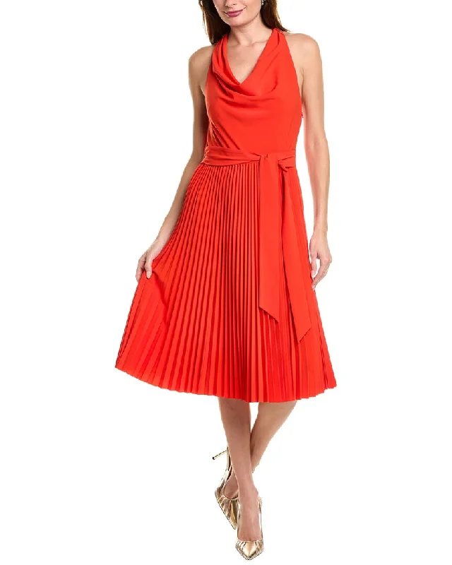 Elie Tahari Pleated Cowl Neck Dress High-low unclassified dresses