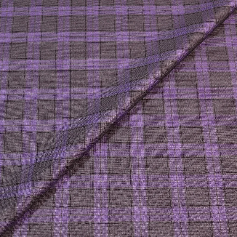 Gray and Purple Tartan Wool and Silk Dorsilk Dormeuil Fabric Pastel unclassified dresses