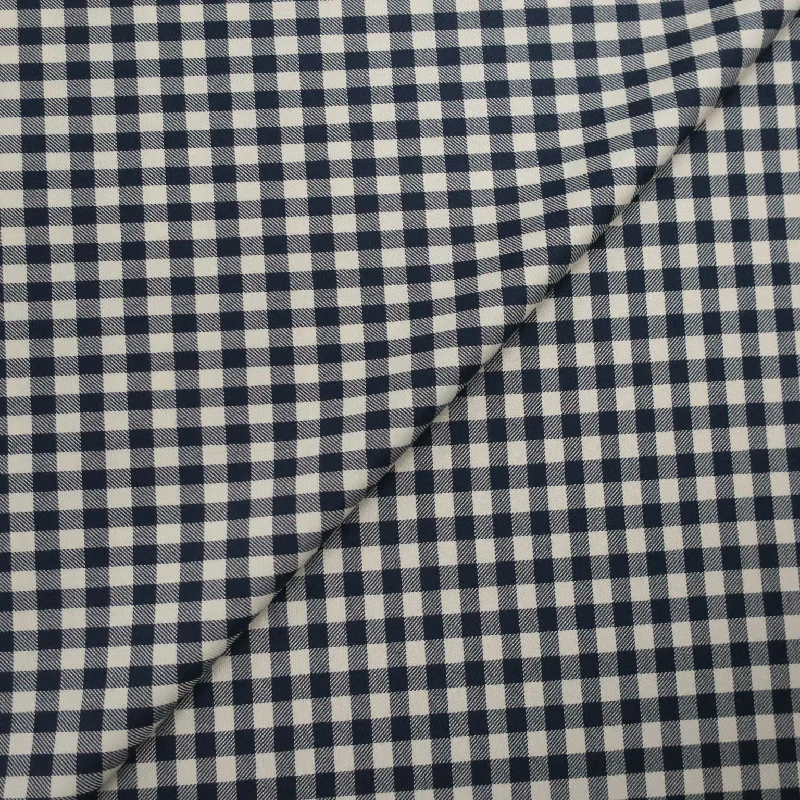 Ivory and Dark Blue Check Wool Dorsilk Dormeuil Fabric Unique unclassified dresses