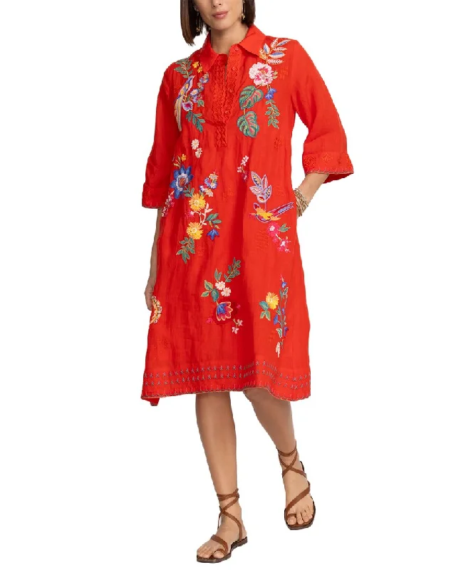 Johnny Was Henley Kimono Sleeve Dress Long sleeve unclassified dresses