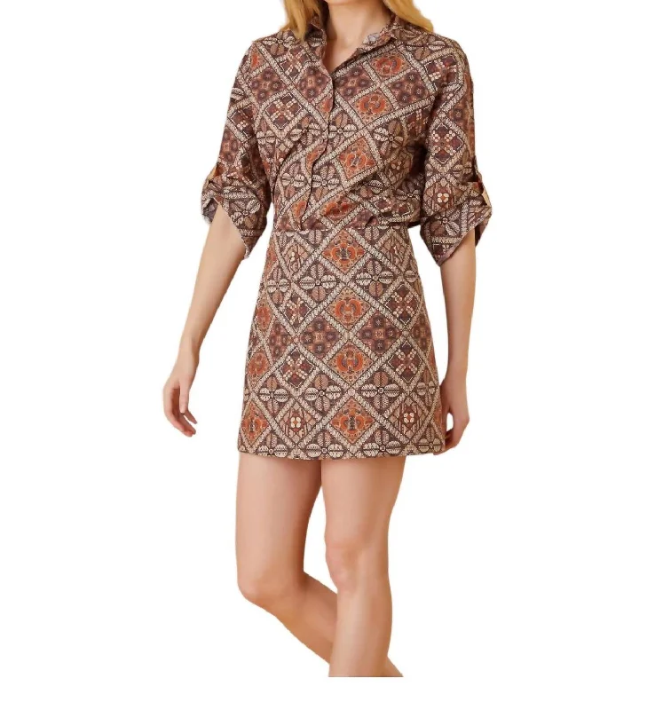 Jules Dress In Chai Medallions Long unclassified dresses