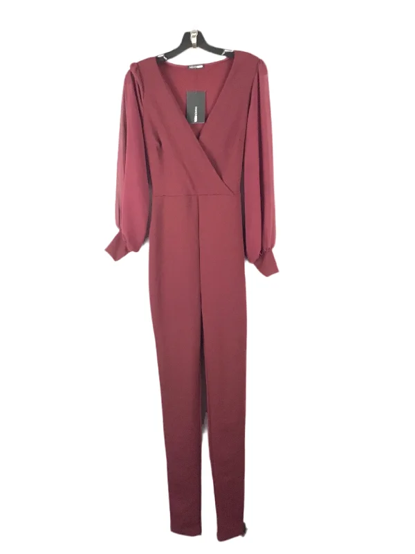 Jumpsuit By Fashion Nova In Burgundy, Size: S Smocked unclassified dresses