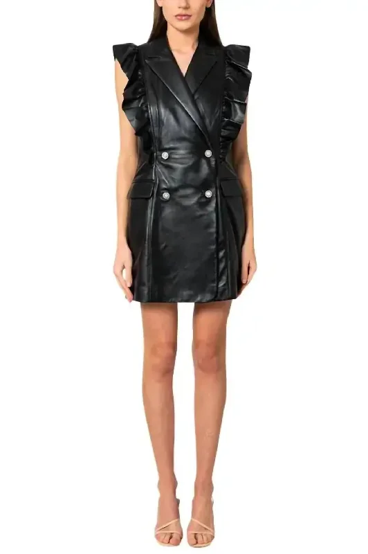 Kobane Leather Dress In Black Engagement unclassified dresses