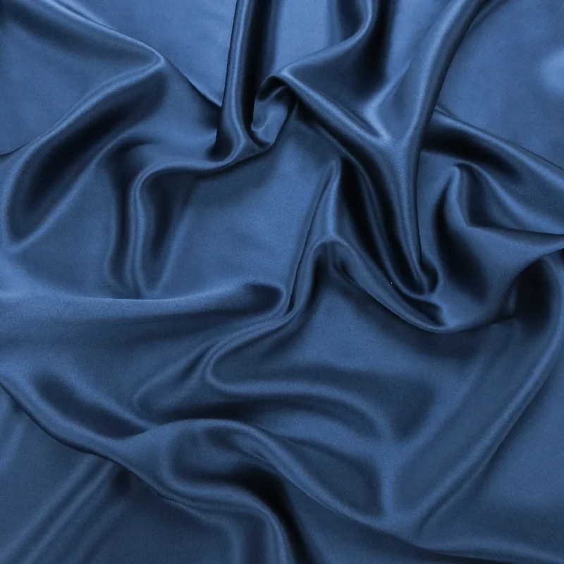 Navy Blue Solid 54" Wide Silk Charmeuse Fabric 19mm High-end unclassified dresses