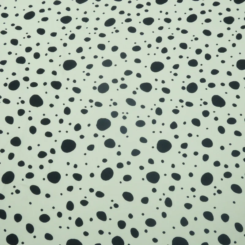 Navy Dots on White Background Printed Crepe Fabric Sequin unclassified dresses