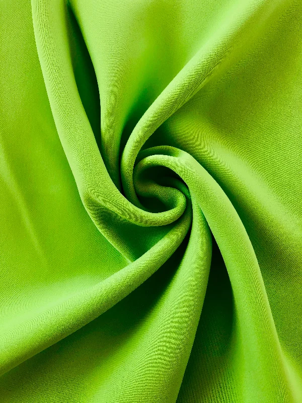 Neon Green Solid Semi Stretch Crepe Petalo Di Rosa Fabric Lounge unclassified dresses