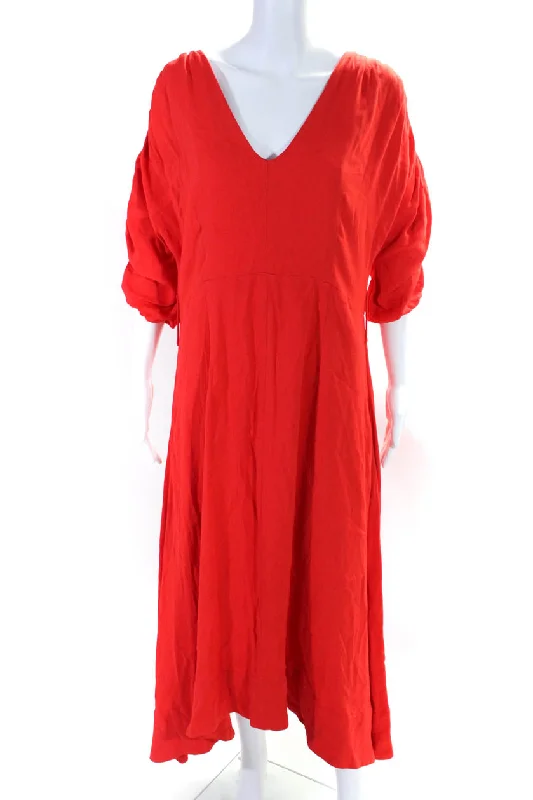 Nicholas Womens Gathered Sleeve Dress Red Party unclassified dresses