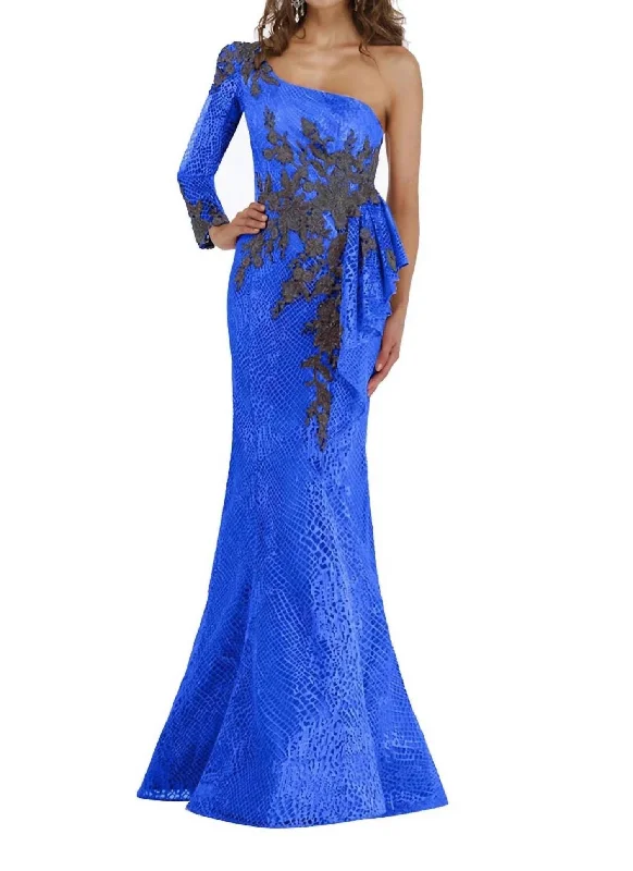 One Shoulder Mermaid Gown In Royal Stylish unclassified dresses