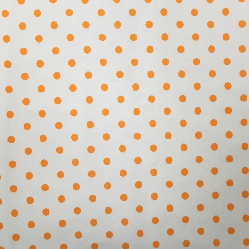 Orange Polka Dots on White Background Printed Cotton Blended Broadcloth Y2K unclassified dresses