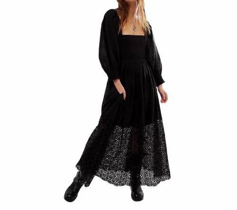 Perfect Storm Midi Dress In Black Ruffled Midi Skirt