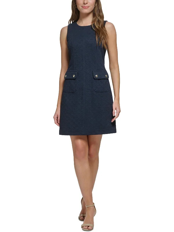 Petites Womens Textured Woven Sheath Dress Casual unclassified dresses