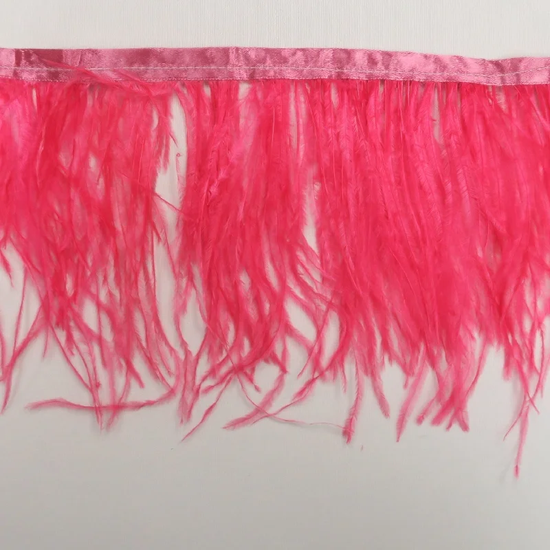 Pink Ostrich Feather Trim 2 PLY Cotton unclassified dresses