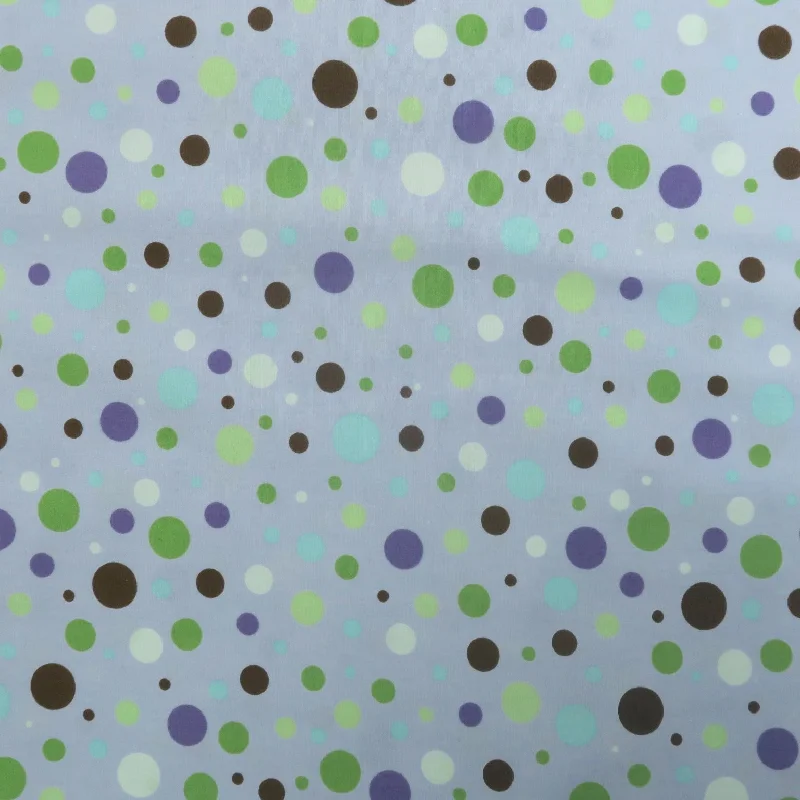 Purple and Green Polkadots on Purple Background Printed Cotton Bold pattern unclassified dresses