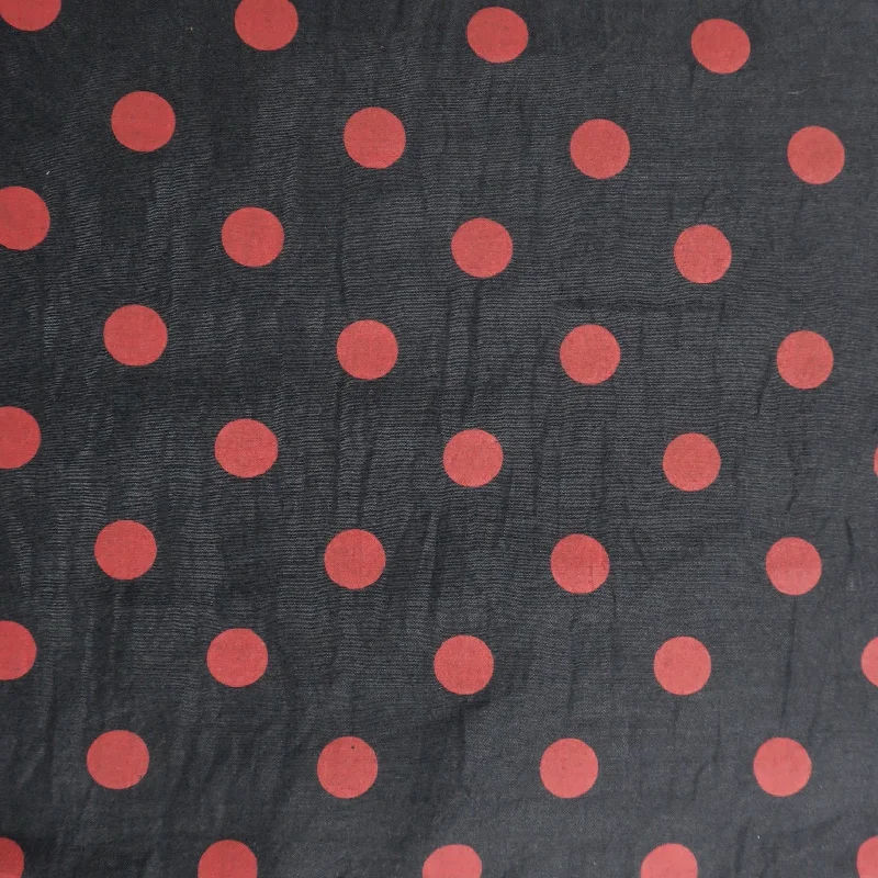 Red Polka Dots on Black Solid Cotton Blended Broadcloth Tulle unclassified dresses