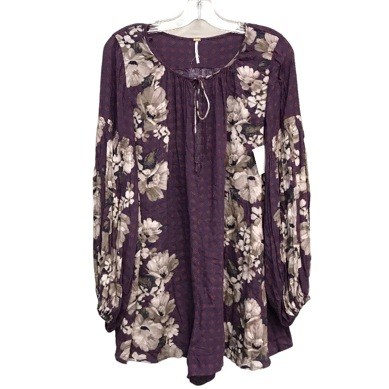 Romper By Free People In Purple, Size:Xs Ruffled unclassified dresses