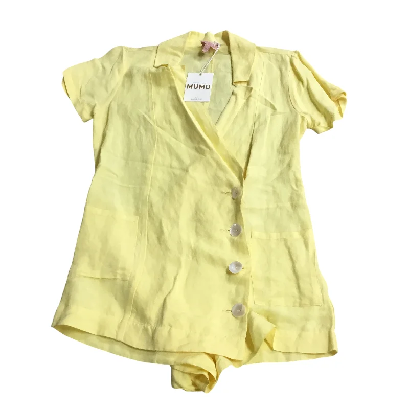 Romper By Show Me Your Mumu In Yellow, Size: Xs Smocked unclassified dresses