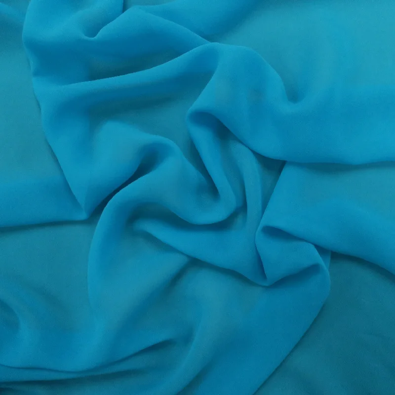 Silk Georgette Chiffon Fabric 54" Aqua Solid 10mm 100% Silk A-line unclassified dresses