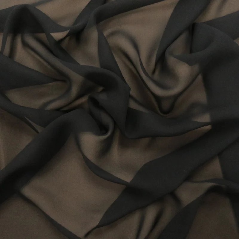 Silk Georgette Chiffon Fabric 54" Black Solid 10mm 100% Silk Silk unclassified dresses