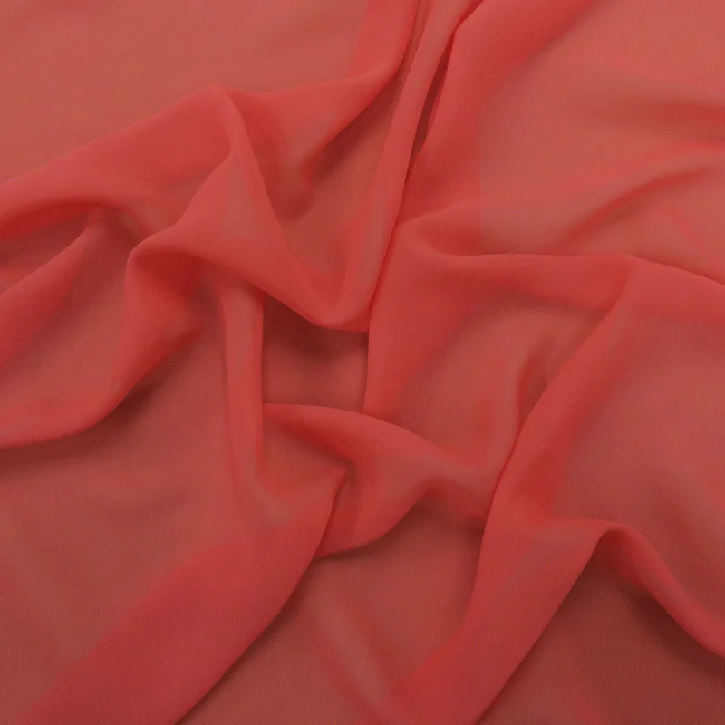 Silk Georgette Chiffon Fabric 54" Coral Solid 10mm 100% Silk Neutral tone unclassified dresses