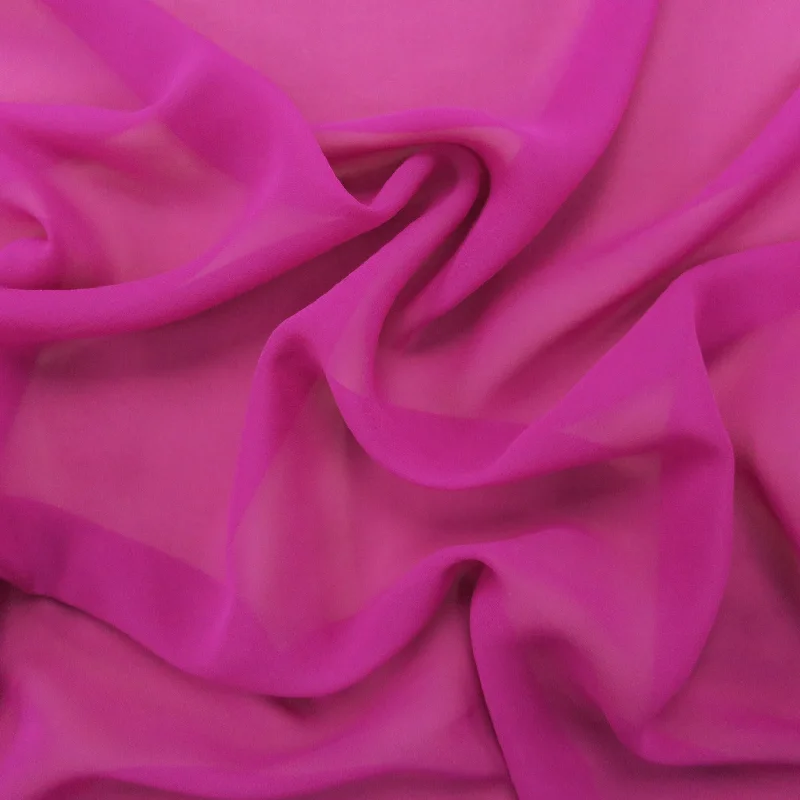 Silk Georgette Chiffon Fabric 54" Magenta Solid 10mm 100% Silk Fashionable unclassified dresses