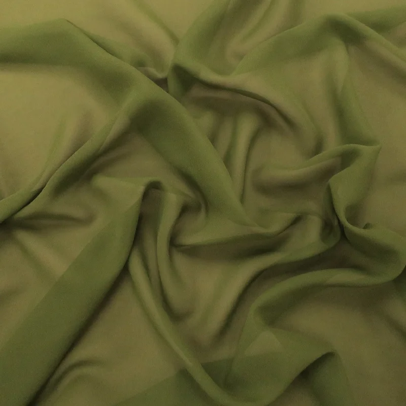 Silk Georgette Chiffon Fabric 54" Olive Solid 10mm 100% Silk Earthy tone unclassified dresses