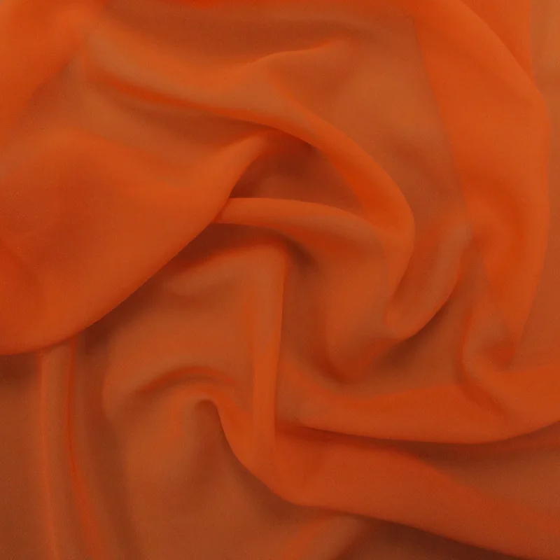 Silk Georgette Chiffon Fabric 54" Orange Solid 10mm 100% Silk Open-back unclassified dresses