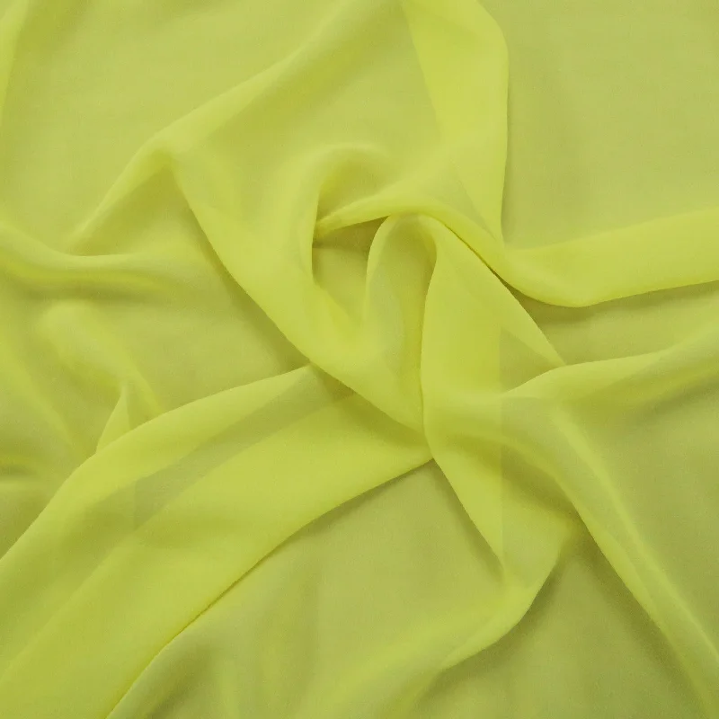 Silk Georgette Chiffon Fabric 54" Pale Yellow Solid 100% Silk Date night unclassified dresses