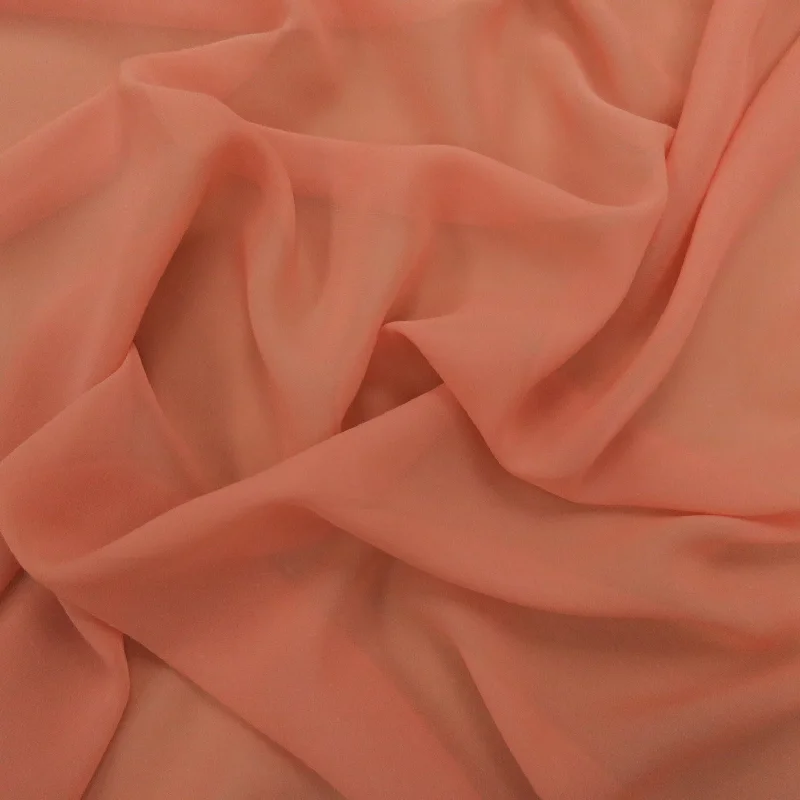 Silk Georgette Chiffon Fabric 54" Peach Solid 10mm 100% Silk Floral unclassified dresses