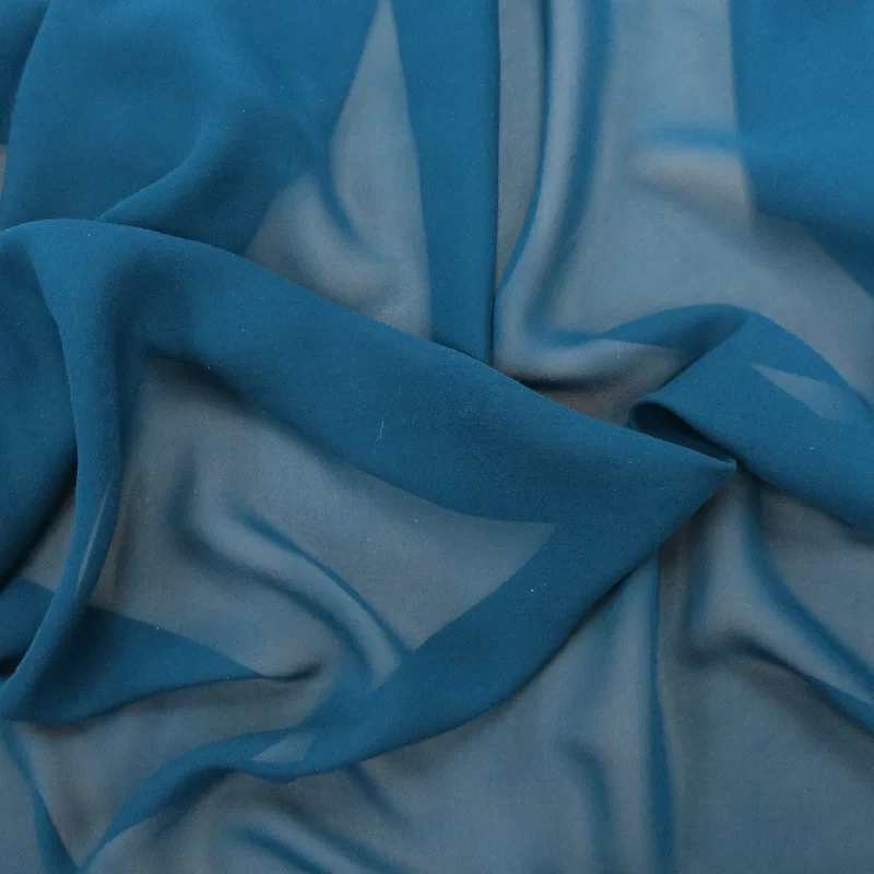 Silk Georgette Chiffon Fabric 54" Teal Solid 10mm 100% Silk Formal unclassified dresses