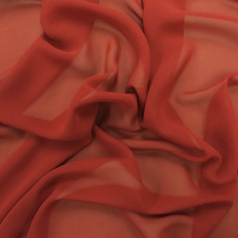 Silk Georgette Chiffon Fabric 54" Terracotta Solid 10mm 100% Silk Knitted unclassified dresses