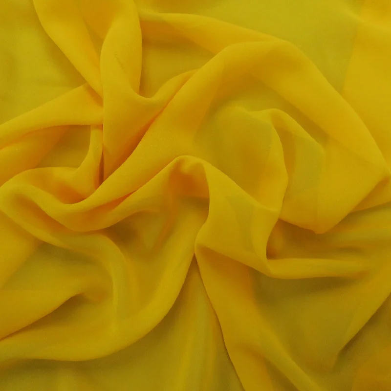 Silk Georgette Chiffon Fabric 54" Yellow Solid 10mm 100% Silk High-low unclassified dresses