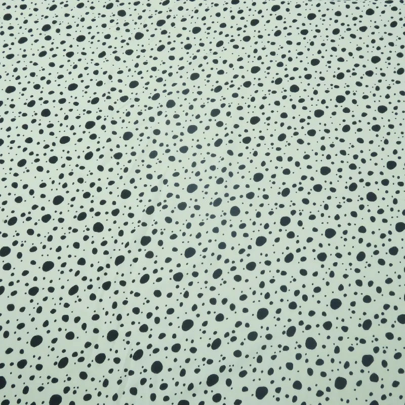 Small Navy Dots on White Background Printed Crepe Fabric Denim unclassified dresses