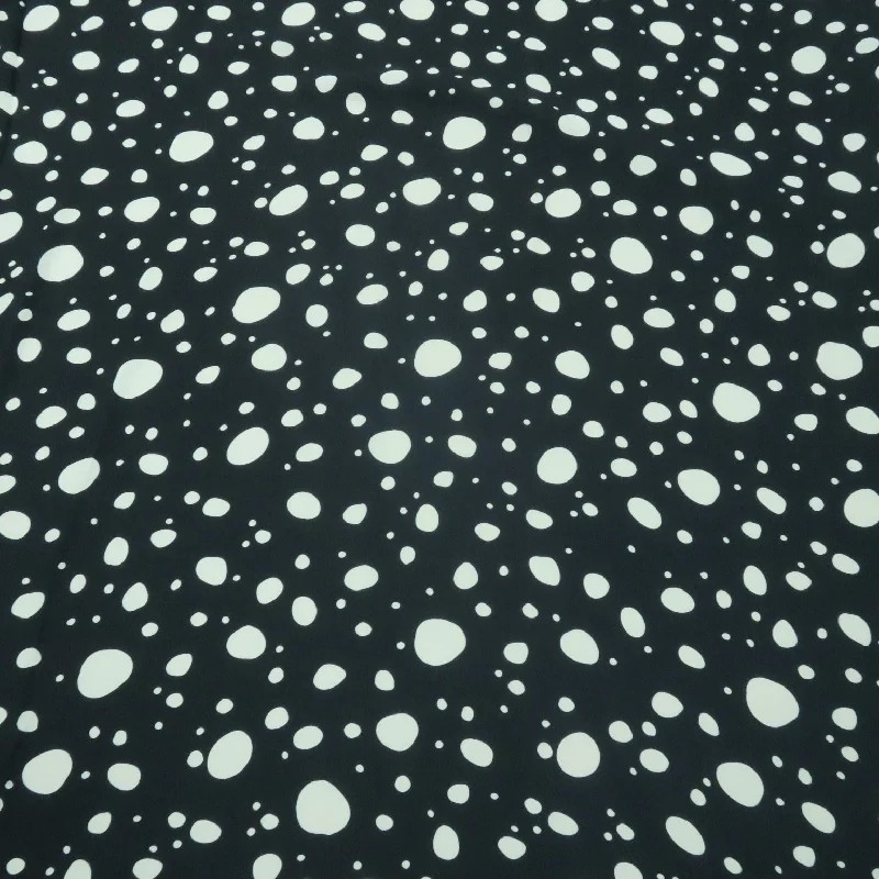 Small White Dots on Black Background Printed Crepe Fabric Chiffon unclassified dresses