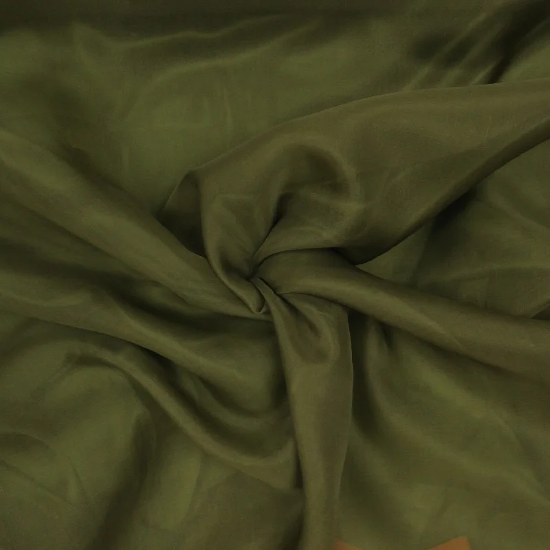 Solid Olive Green Silk Organza Fabric 54" 8mm High-end unclassified dresses