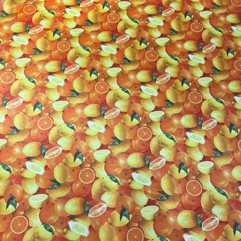 Summer Orange Design Printed Silk Charmeuse Fabric Office unclassified dresses