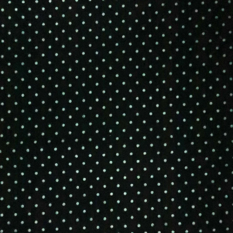 White Polka Dots on Black Cotton Blended Flannel Beaded unclassified dresses