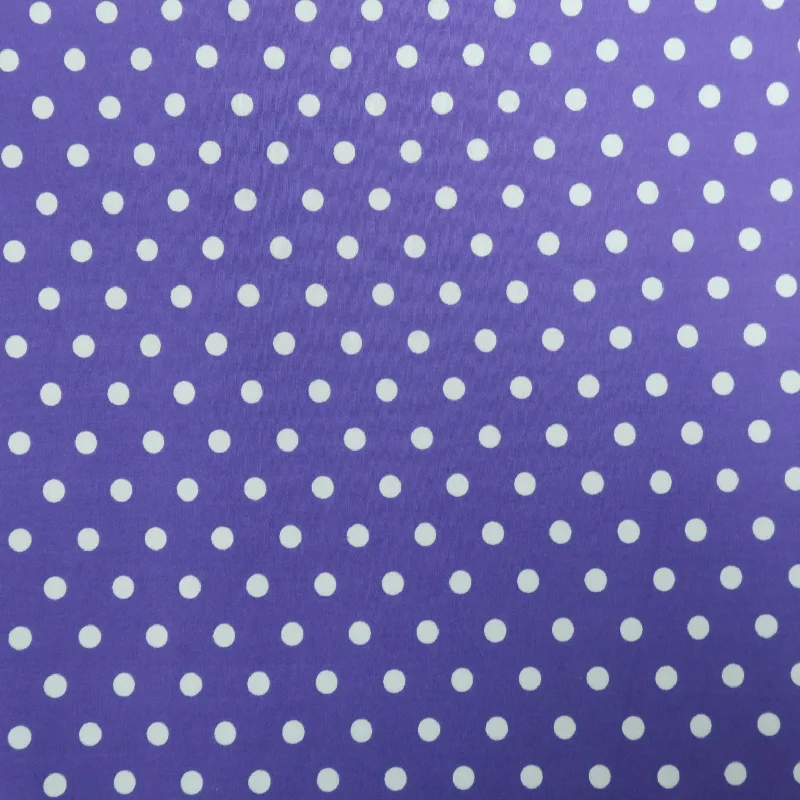 White Polka Dots on Purple Background Printed Cotton Breathable unclassified dresses