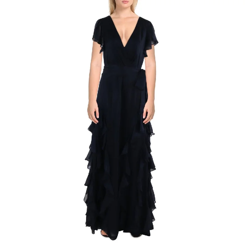 Womens Full Length Ruffled Evening Dress Tiered unclassified dresses