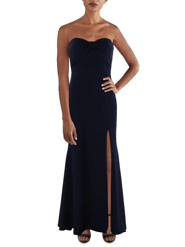 Womens Knit Strapless Evening Dress A-line unclassified dresses