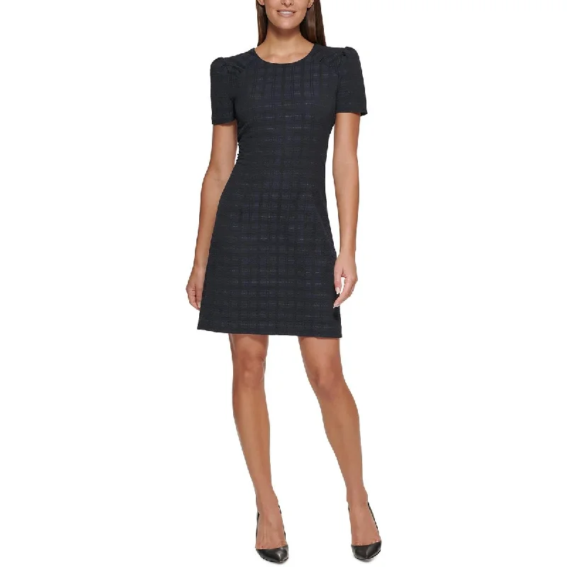 Womens Plaid Above Knee Shift Dress Club unclassified dresses