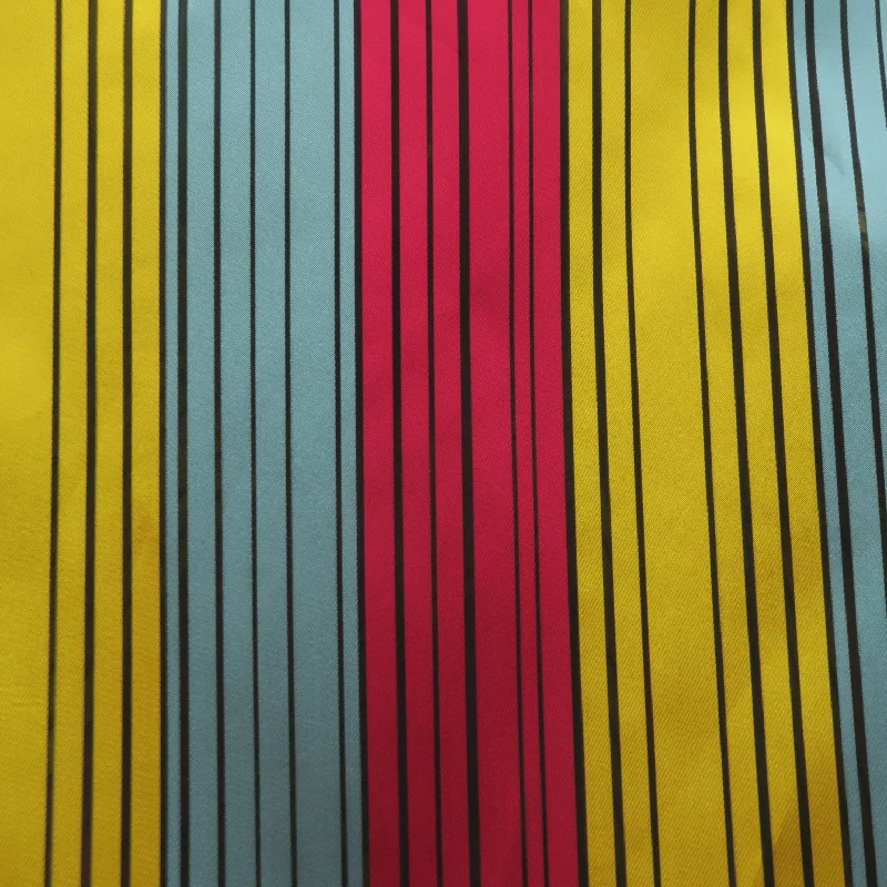 Yellow, Blue and Red Barcode Striped Embroidered Organza Fabric Chic unclassified dresses